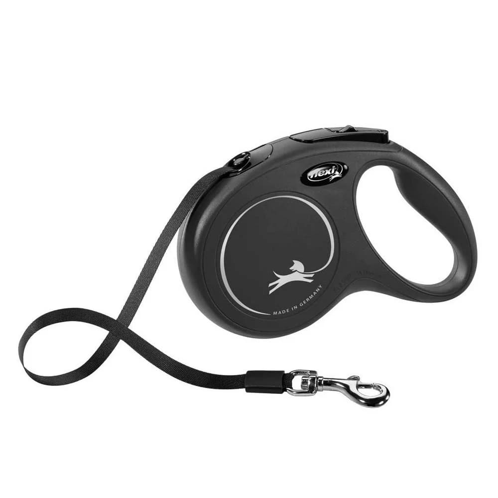 flexi Hundeleine Hundeleine New Classic 5m Schwarz Größe M, (Packung)