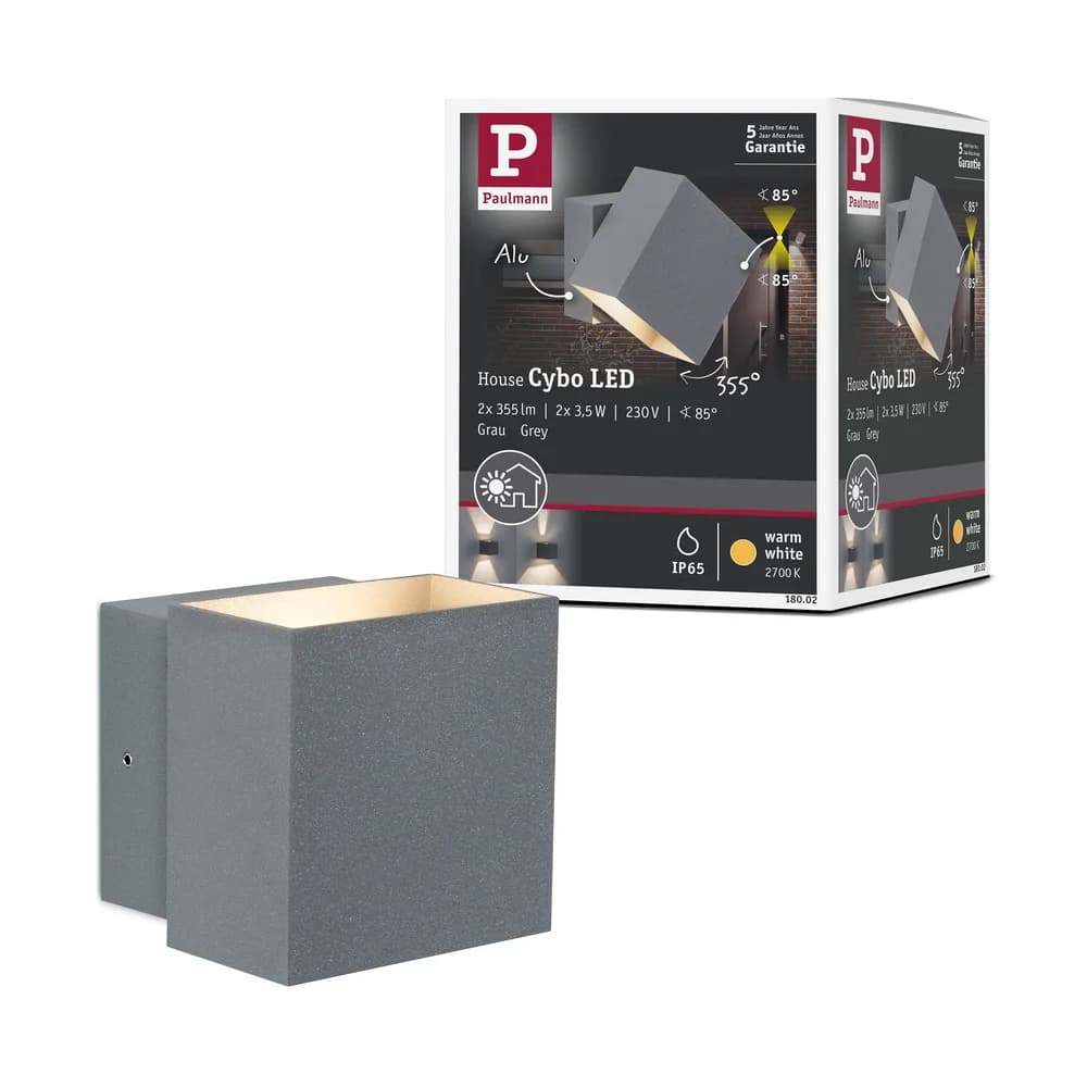 Paulmann LED Wandleuchte Cybo - Grau