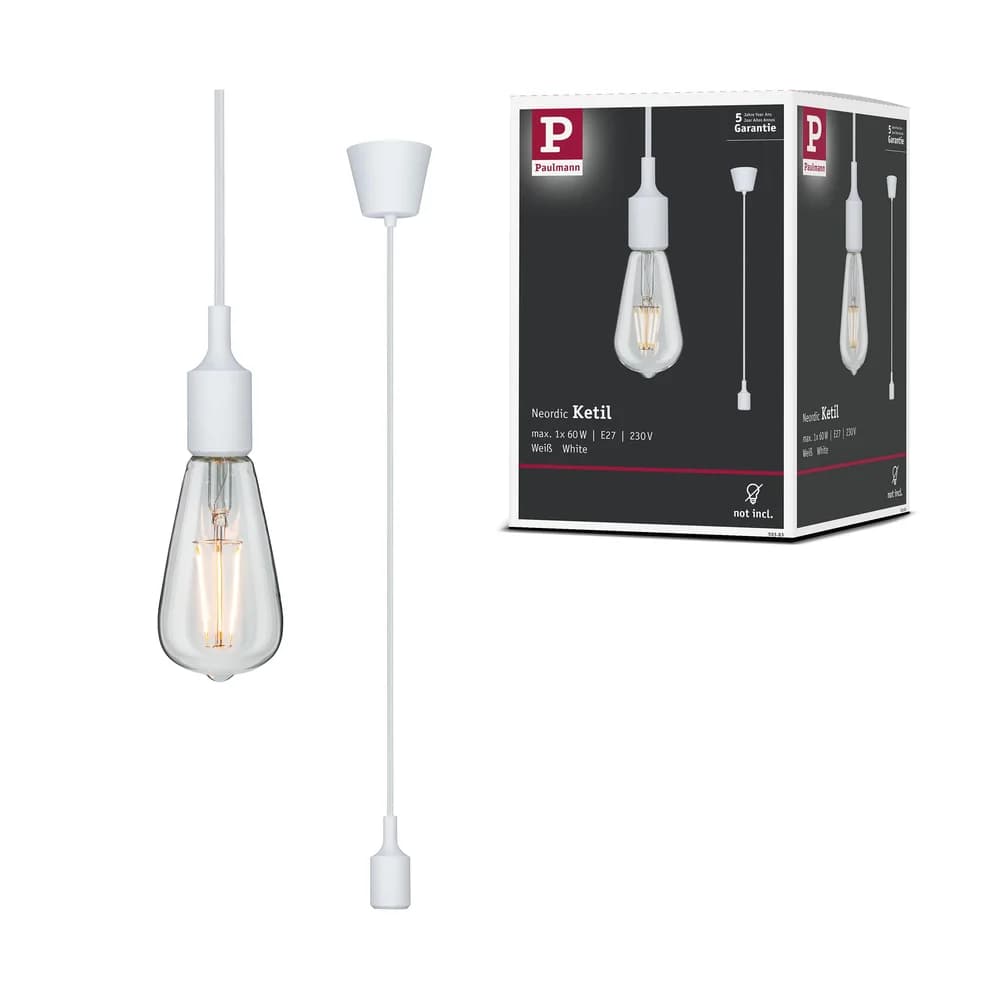 Paulmann Pendelleuchte Neordic Ketil weiß E27 max. 60W