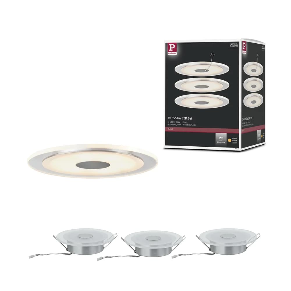 PAULMANN Prem EBL Whirl rd dim LED 3x6W 150mm