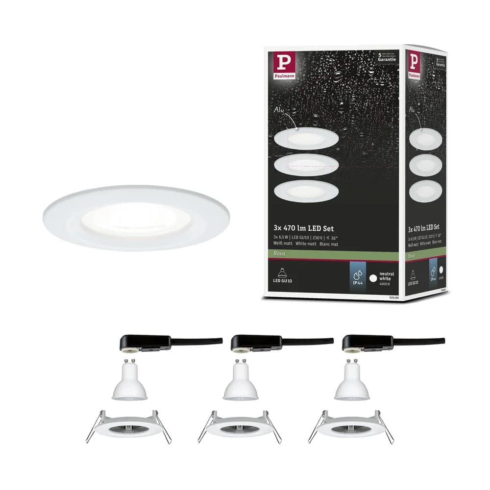 Paulmann LED Einbauleuchte Nova Basisset starr - Weiß