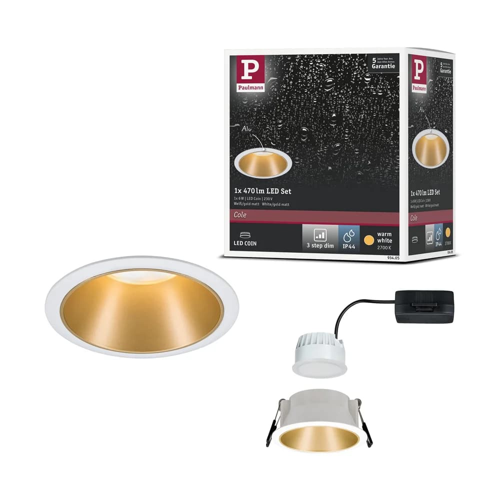 PAULMANN EBL Cole Coin 3StepDim 1x6W ws/gd/Kst