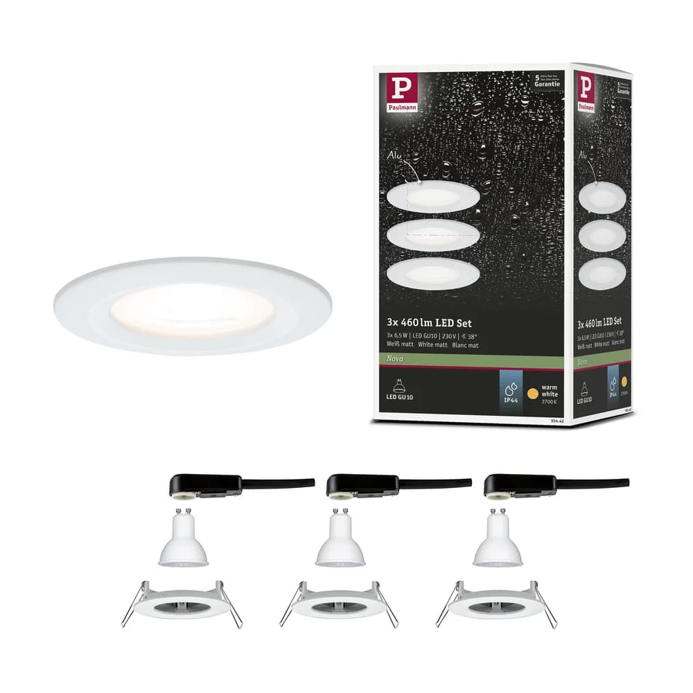 Paulmann LED Einbauleuchte Nova Basisset starr - Weiß