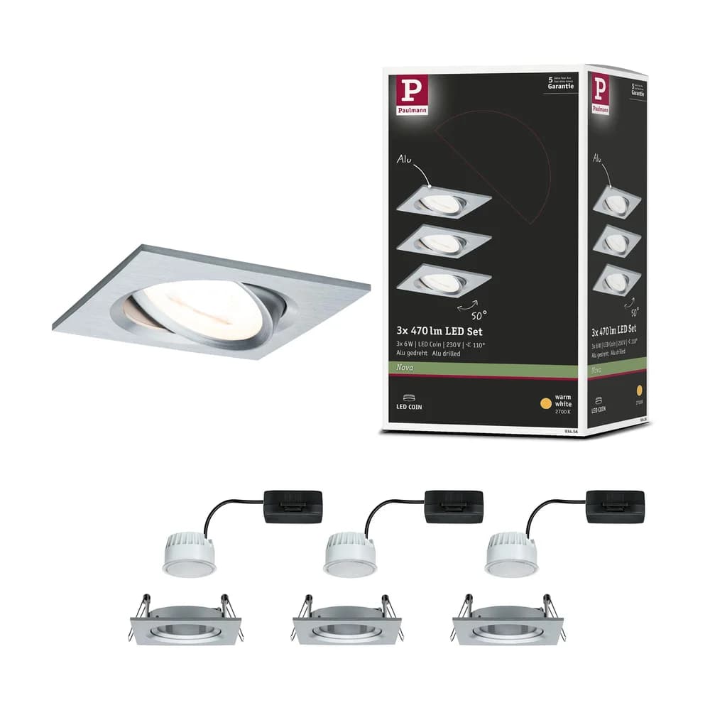 Paulmann, Einbauleuchte, Einbauleuchte Nova Set (Aluminium)