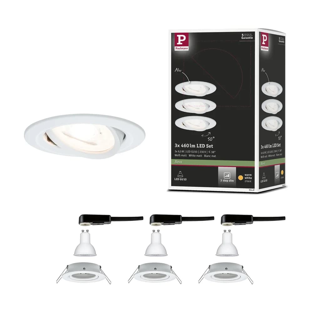 Paulmann, Einbauleuchte, Nova Set (GU10, Aluminium)