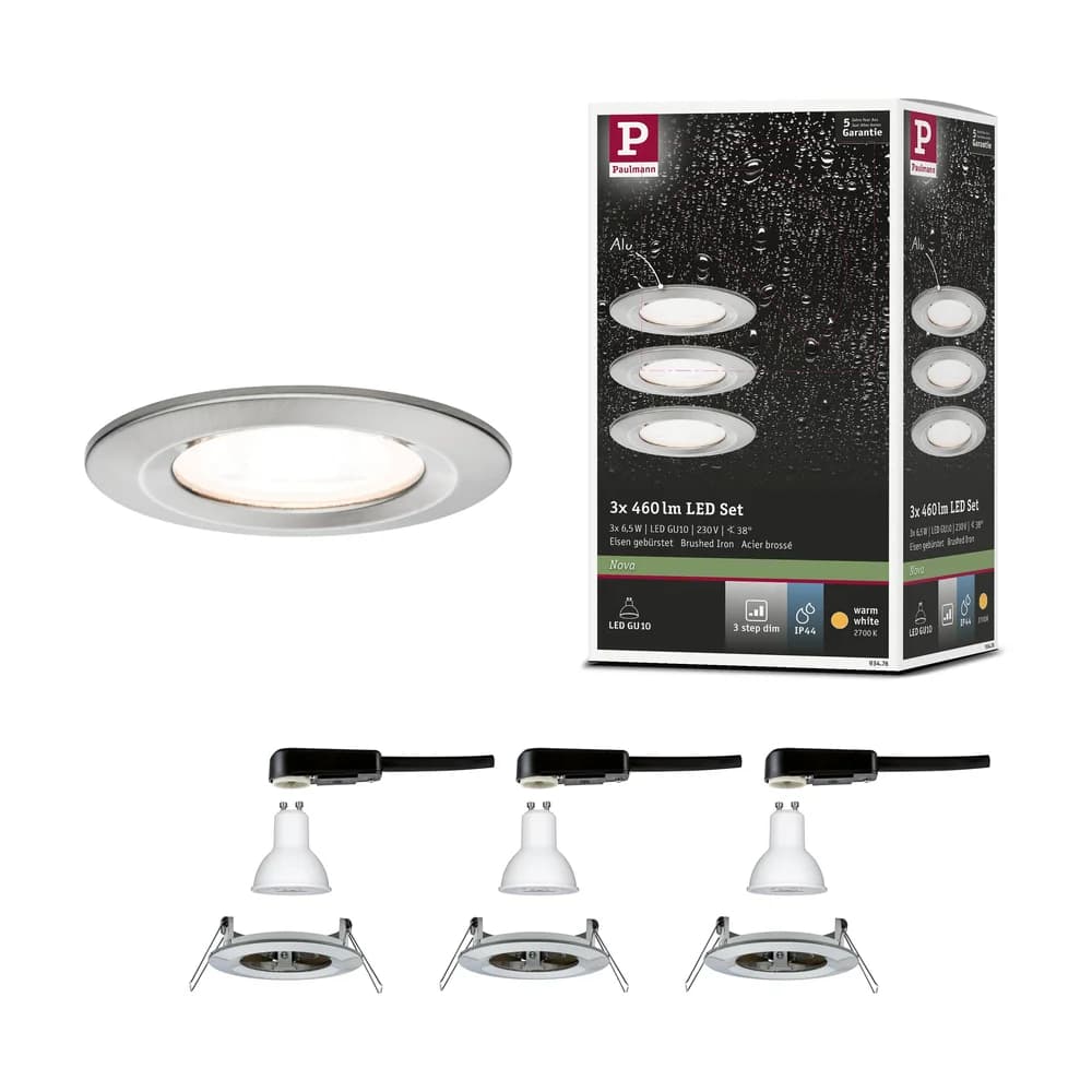 Paulmann LED Einbauleuchte Nova Basisset starr - Grau