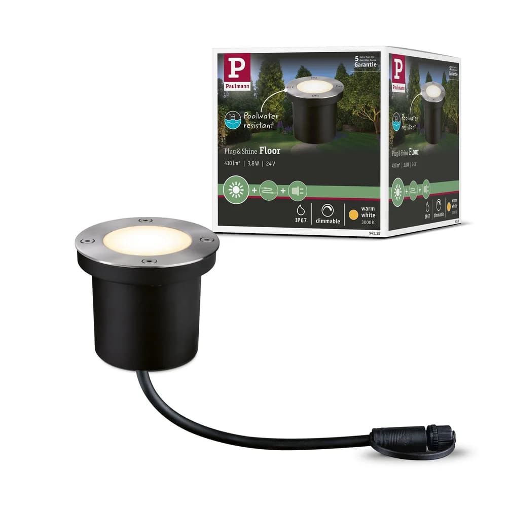 PLM 94228 - Plug&Shine Bodeneinbauleuchte, IP65, 3000 K, 3,6 W, 300lm