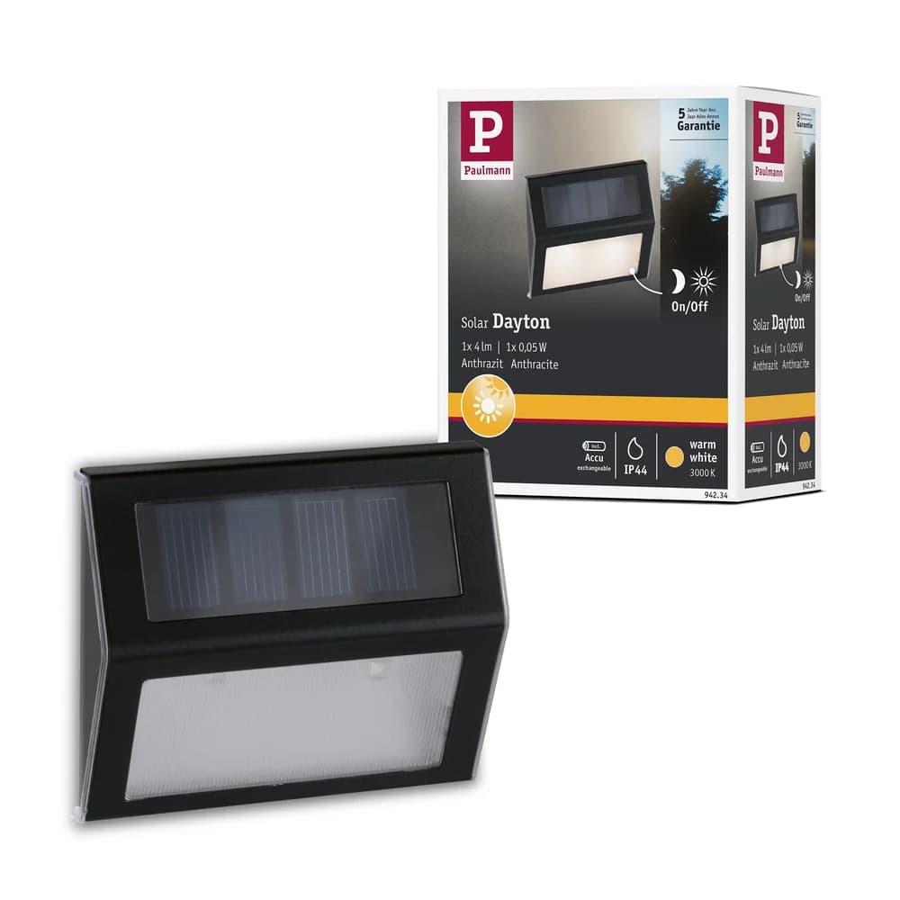 PLM 94234 - LED-Solarleuchte, Strahler, grau, IP44