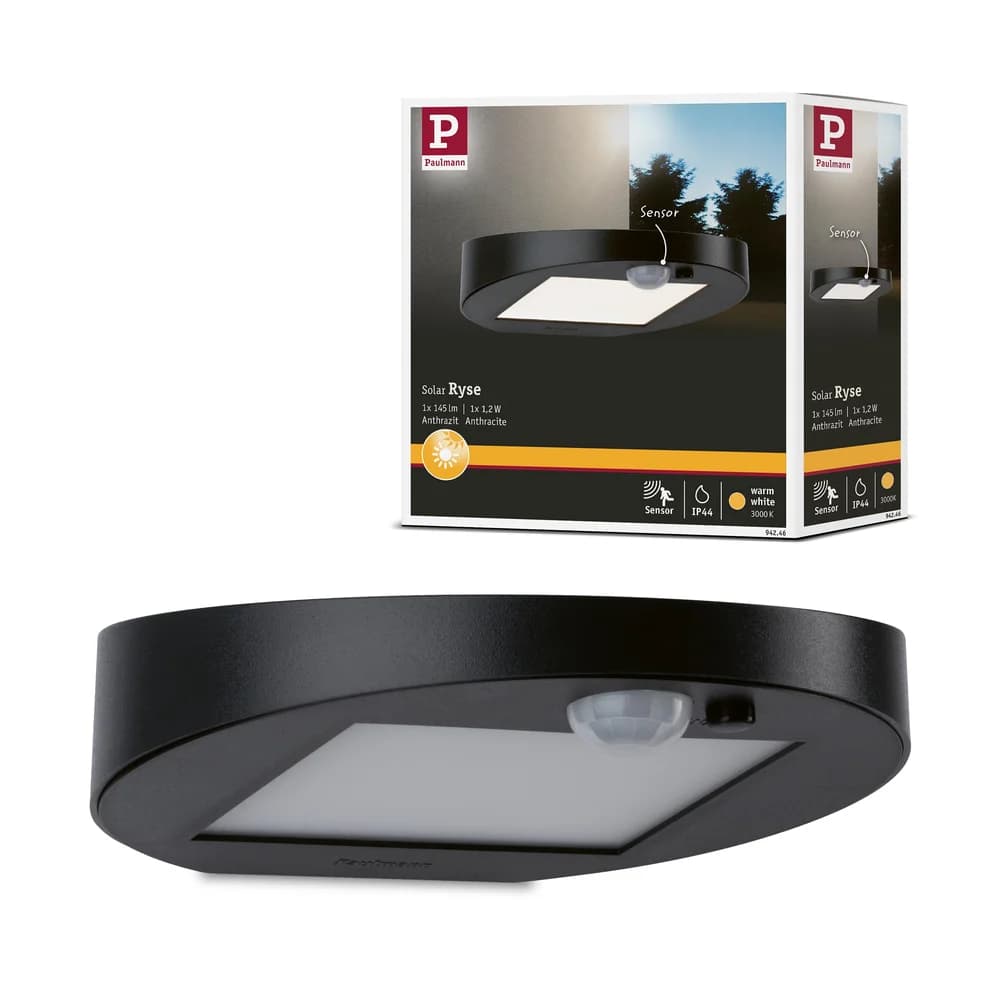 Paulmann Solar LED Außenwandleuchte Ryse - Grau/Schwarz