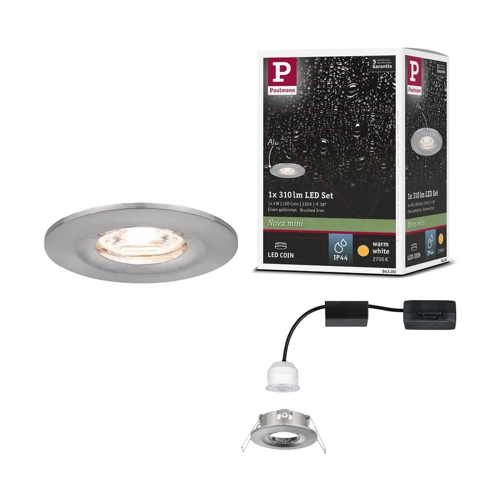 Paulmann LED Einbauleuchte Nova Mini Einzelleuchte starr - Grau