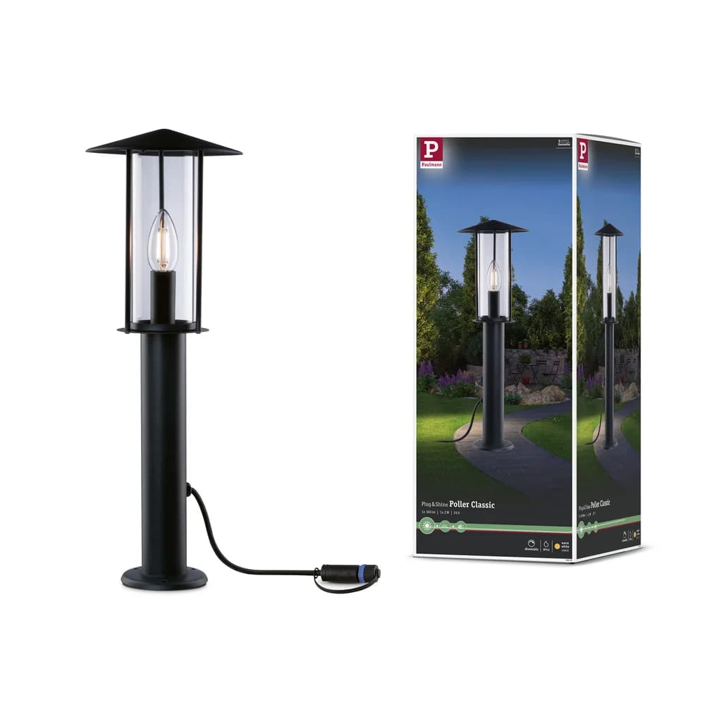 PLM 94322 - Plug&Shine Pollerleuchte Classic IP44, 3000 K