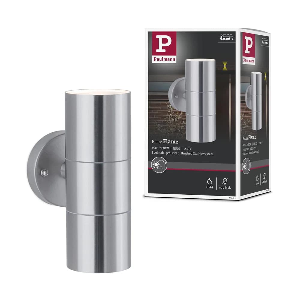 Paulmann Wandleuchte Flame - Silber