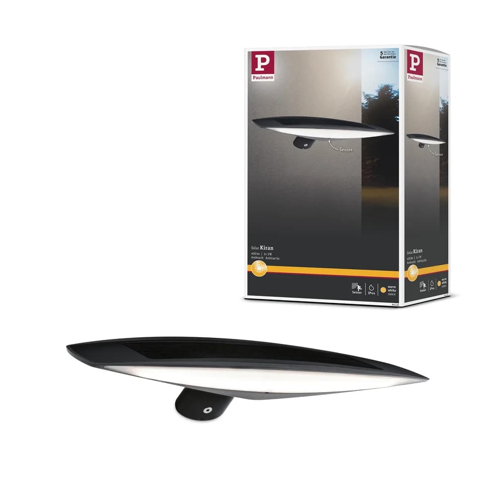 PLM 94340 - Outdoor Solar Wandleuchte Kiran 400lm