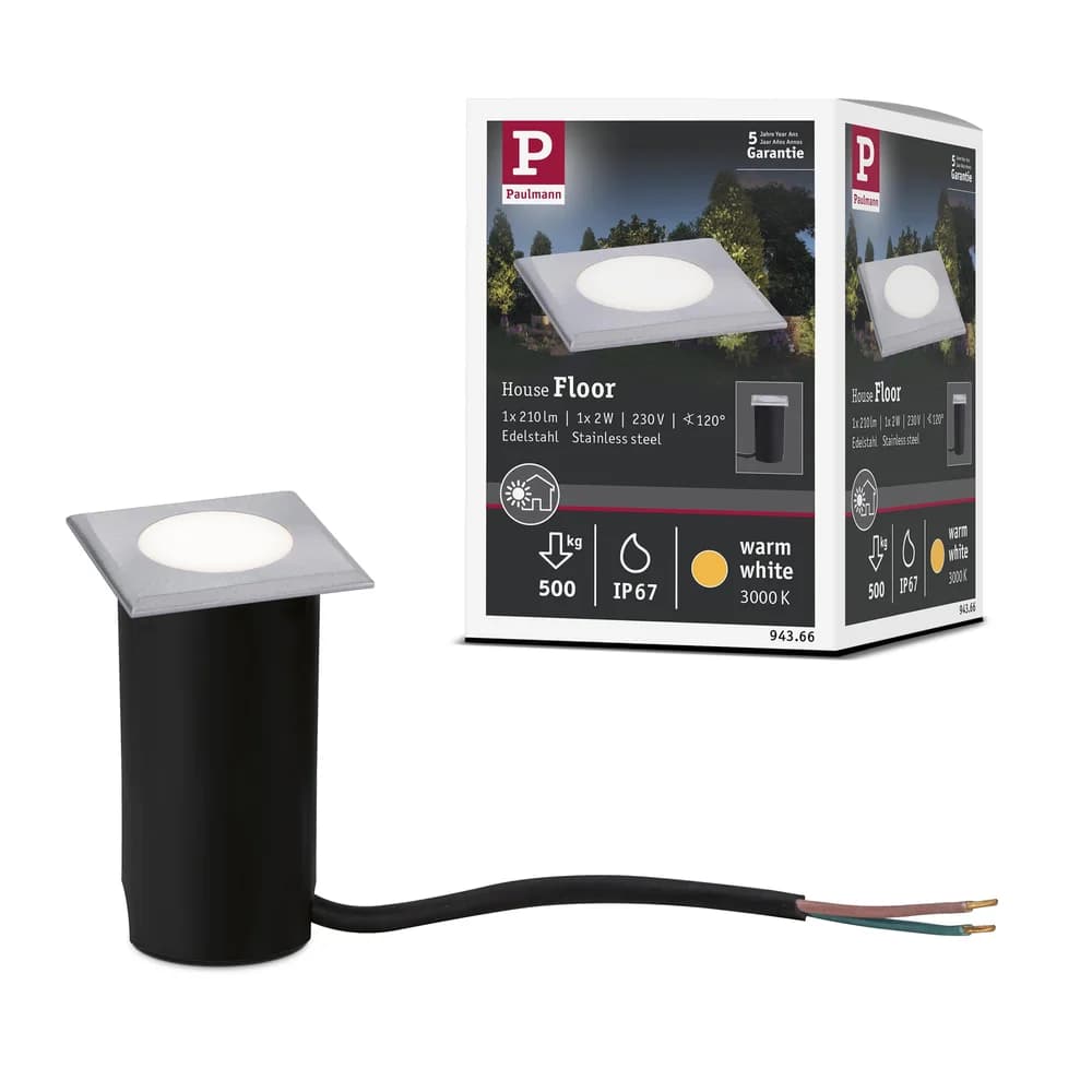 Paulmann House LED Bodeneinbauleuchte Warmweiß - Silber