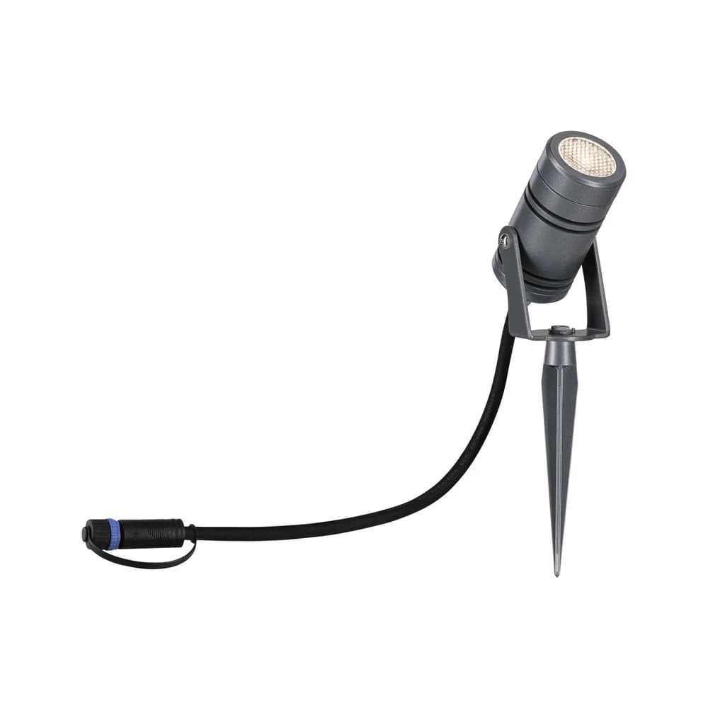 Paulmann Plug & Shine LED Gartenstrahler Radon Einzelspot - Grau