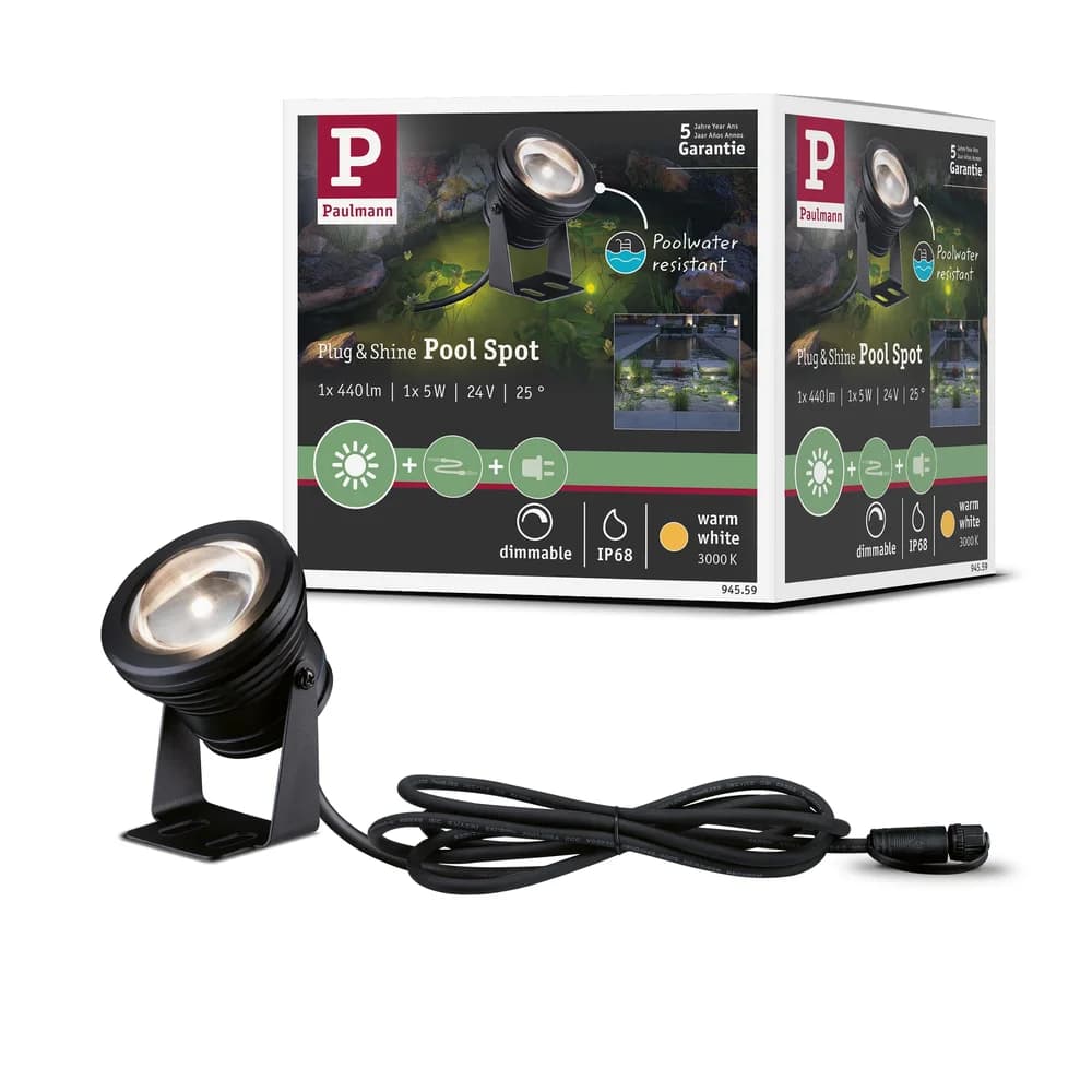Paulmann 94559 Plug&Shine Teichleuchte Spot IP68 warmweiß