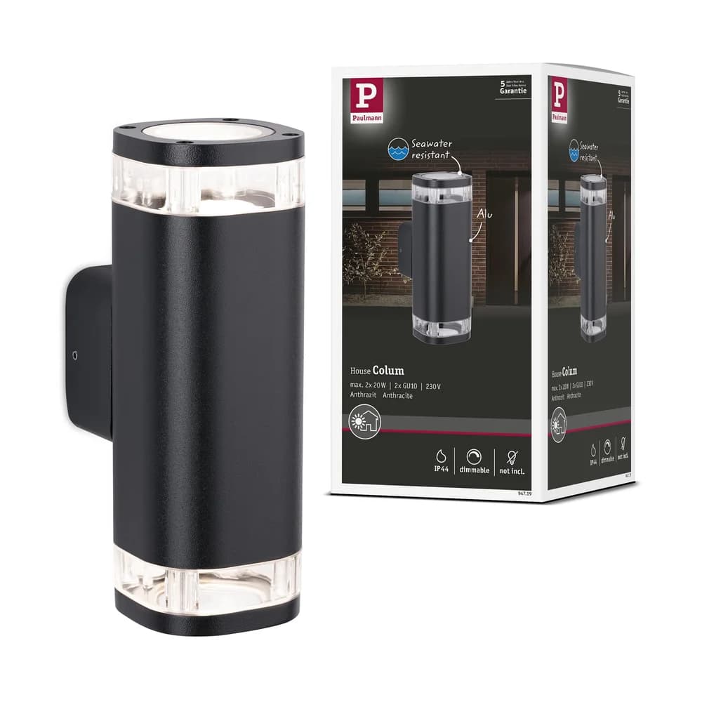 PAULMANN LED-Wandanbauleuchte 20W anthrazit Colum 947.19