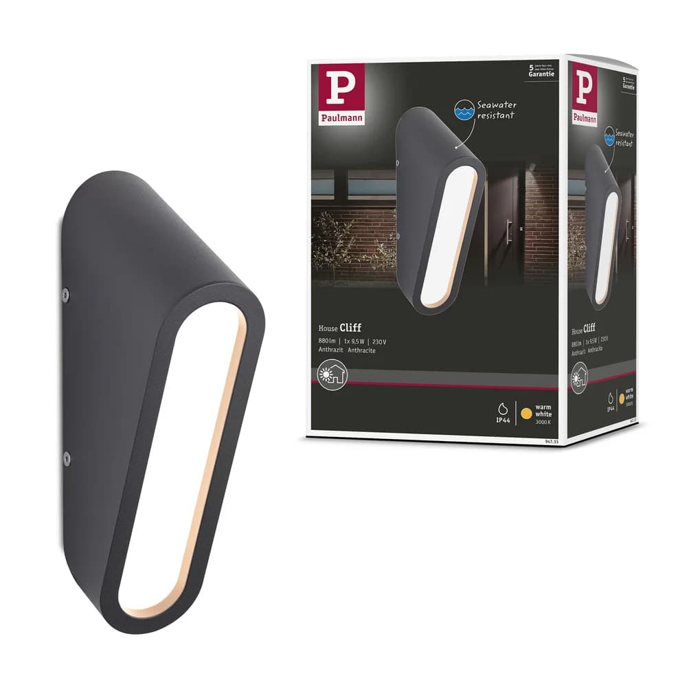 PAULMANN Outd 230V Wandleuchte Cliff