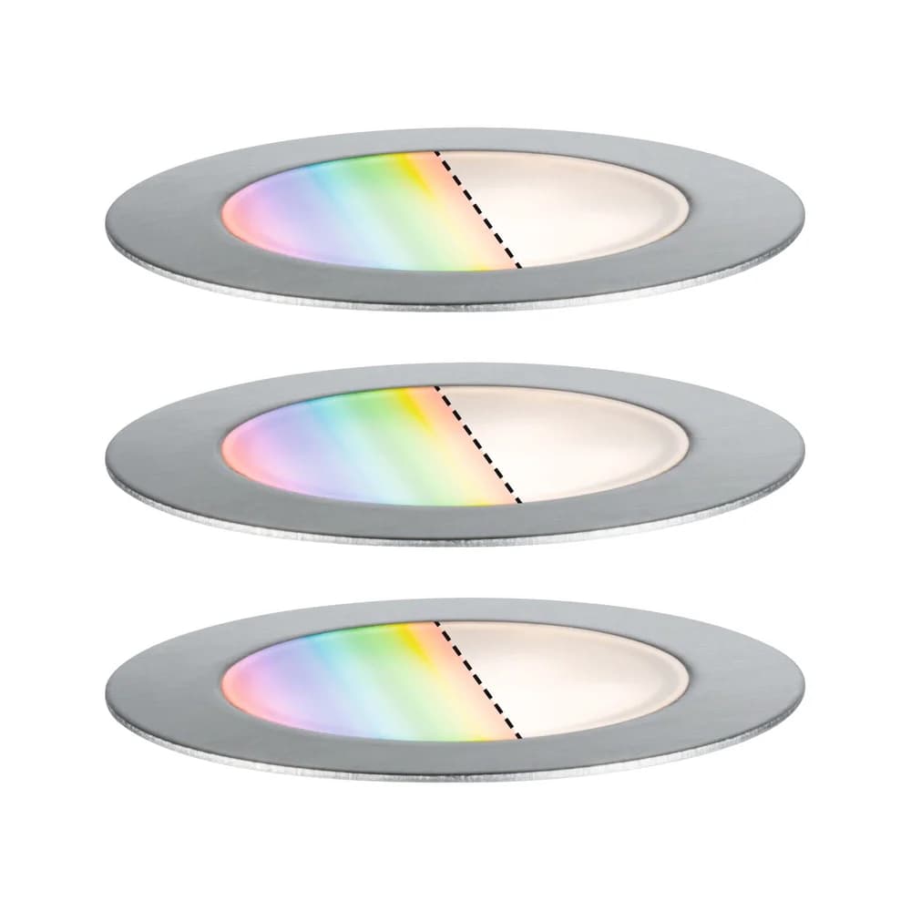 Paulmann Plug & Shine LED Bodeneinbauleuchte Floor 3er-Set - Silber