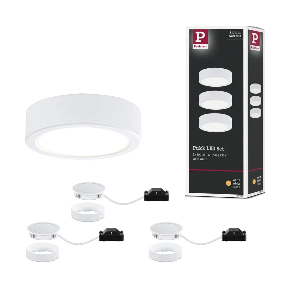 PAULMANN LED Unterschrankleuchte Pukk 3x3,5W 65mm 3x210lm 230V rund Weiß