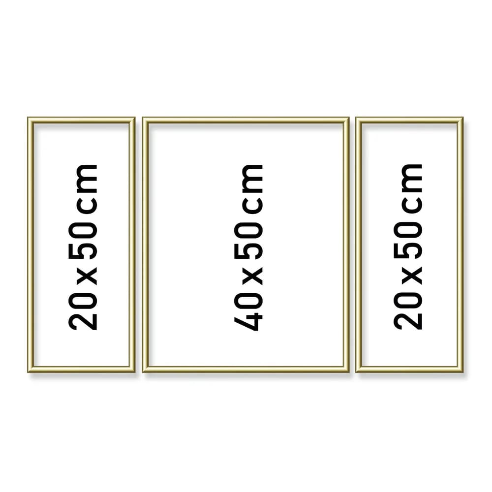 Schipper Malen nach Zahlen Zubehör Alurahmen Triptychon Gold 50 x 80 cm 605140707