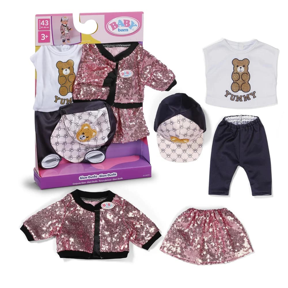 Baby Born Puppenkleidung Glam Outfit, 43cm bunt