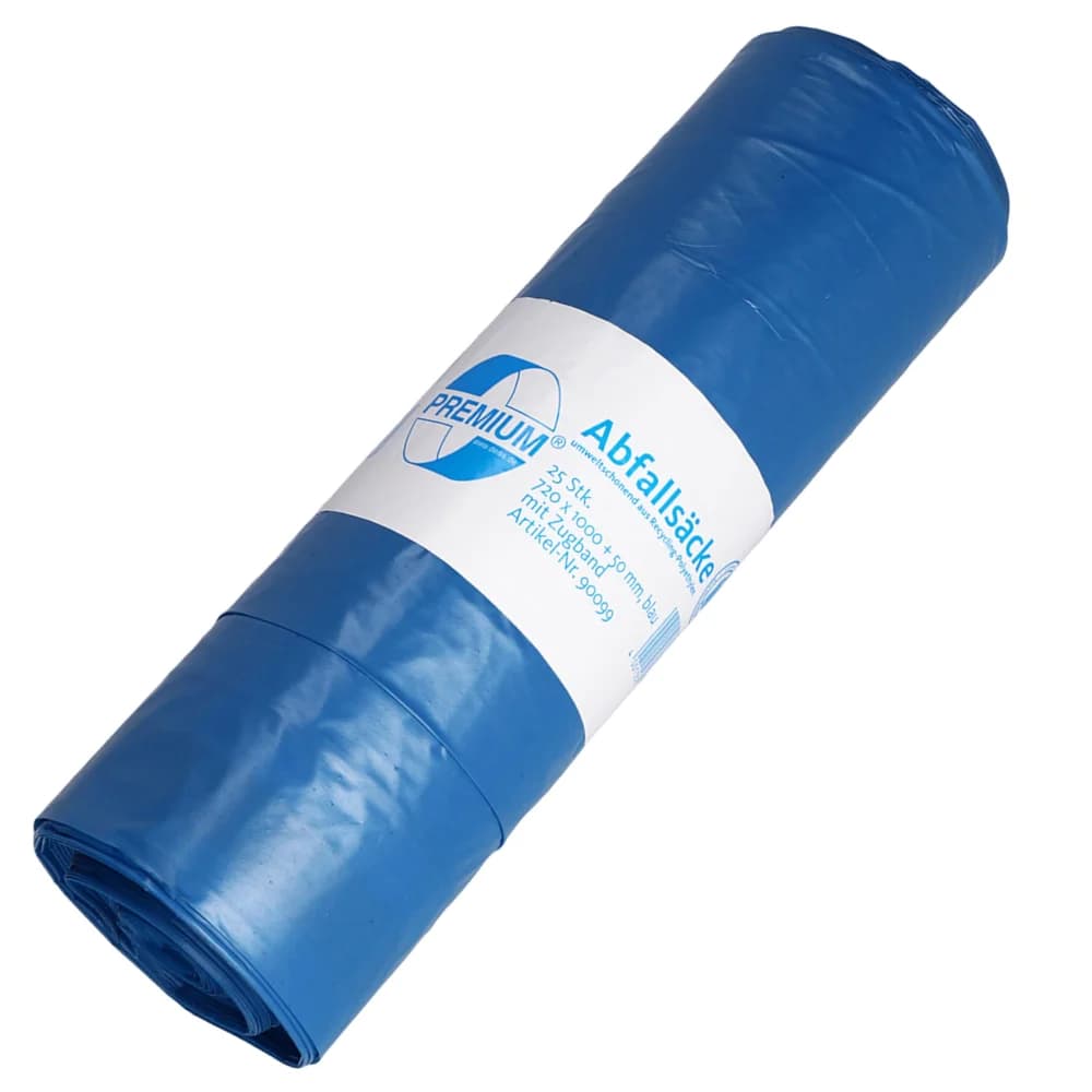 DEISS Müllsack PREMIUM 90099 m.Zugband LDPE 120l blau 25 Stück