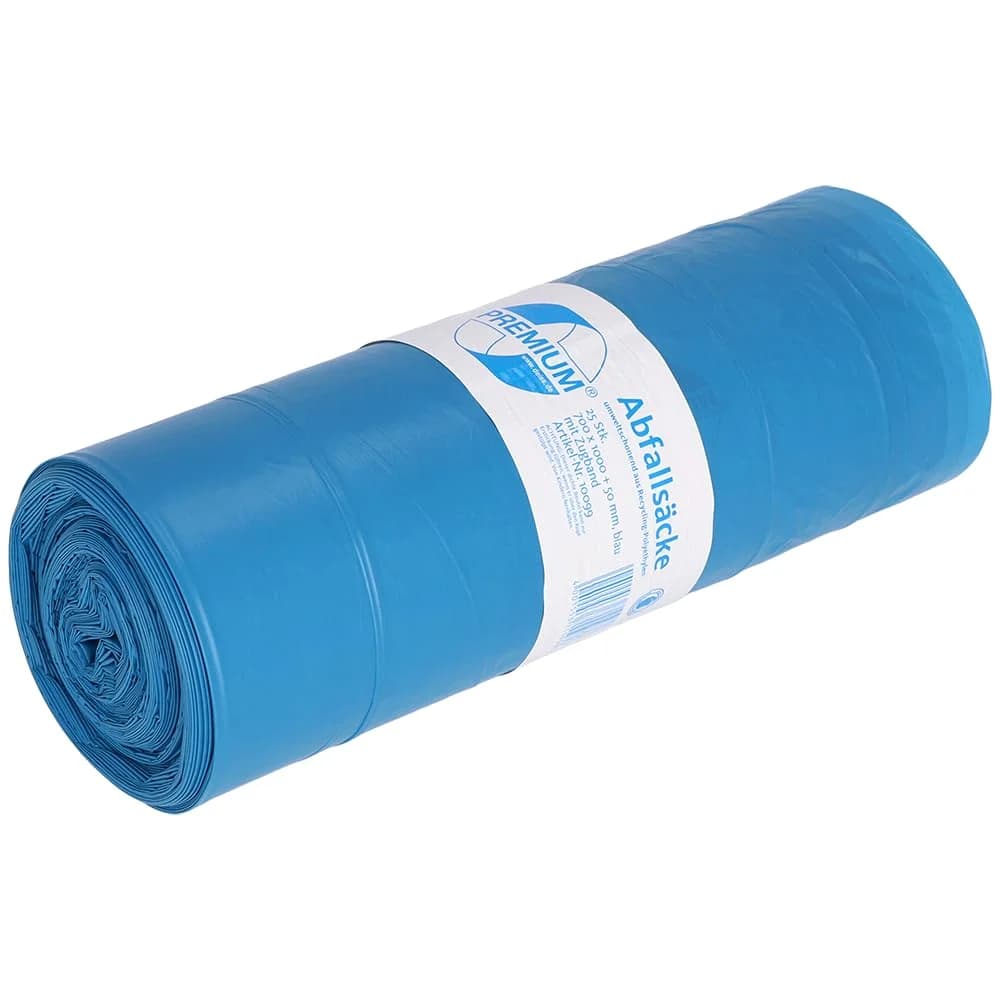 DEISS Müllsack PREMIUM 10099 Zugband LDPE 120L blau