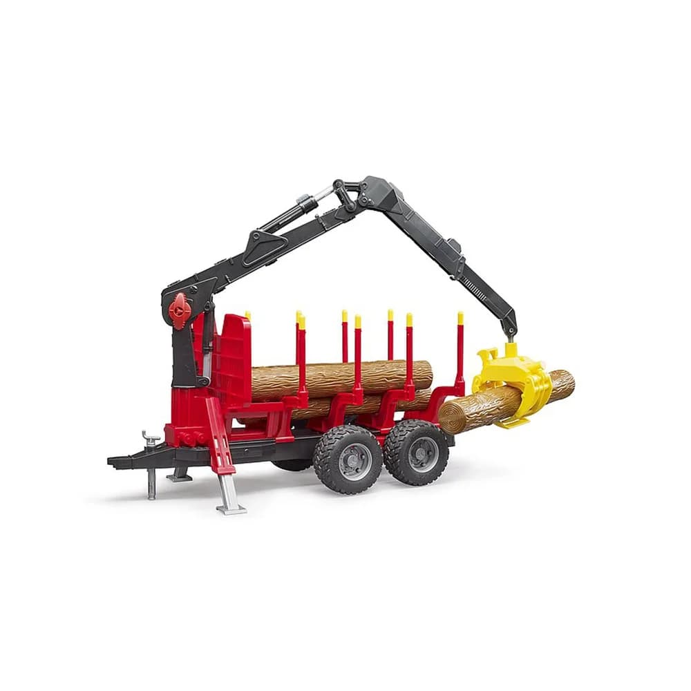 Bruder Bruder 02252 Rückeanhänger mit Ladekran plus Zubehör