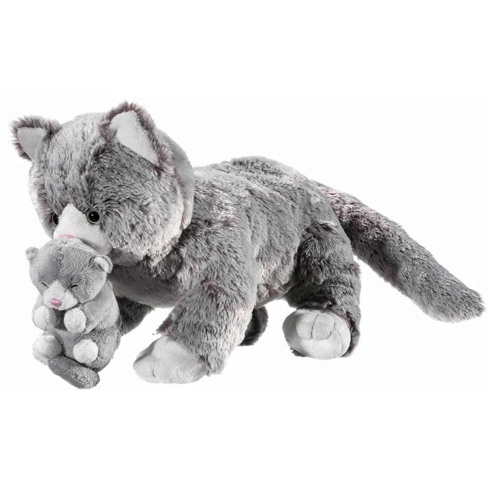 Heunec® Plüschfigur SOFTISSIMO Katzen Mami mit Baby (Plüsch, 32cm)