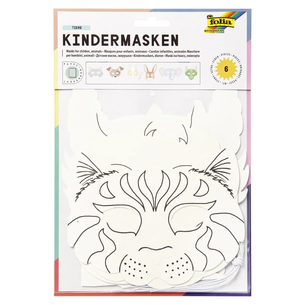 Folia Verkleidungsmaske Kindermasken Tiere aus Pappe