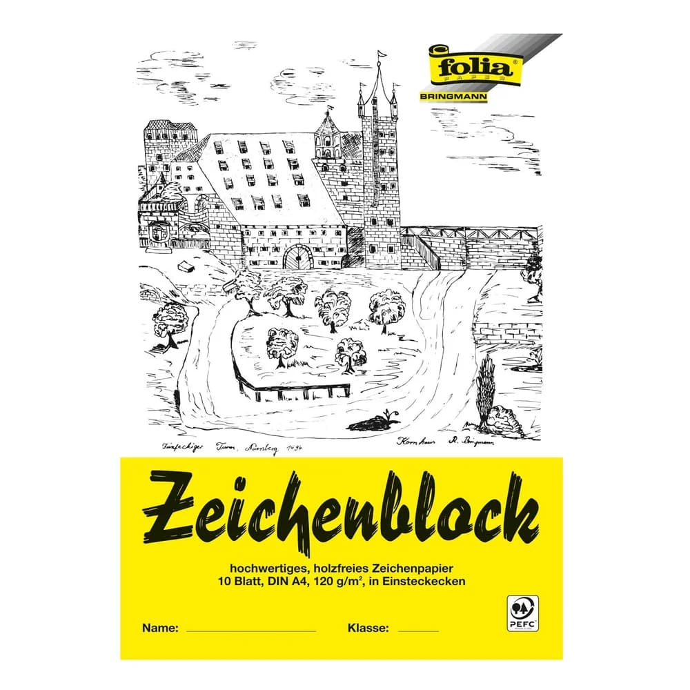 folia Zeichenblock DIN A4 10 Blatt