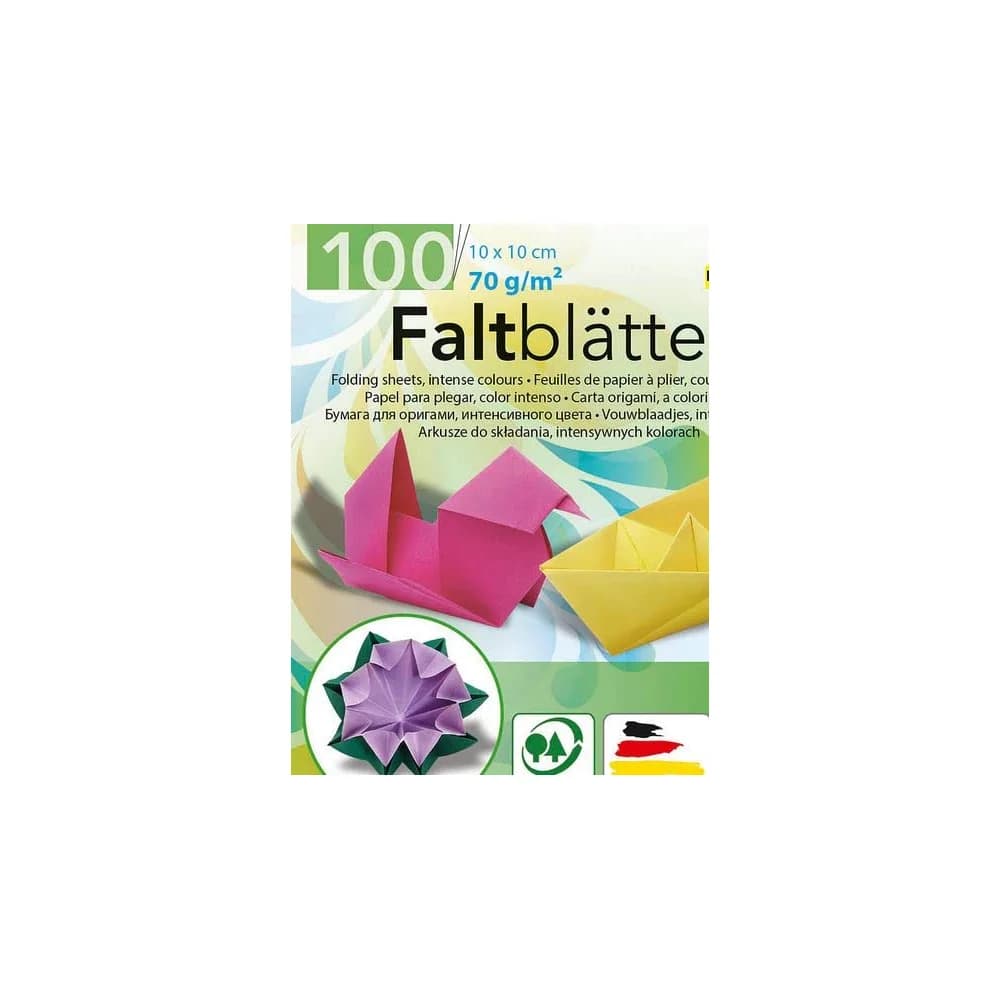 Folia Bastelkartonpapier Falt-Blatt 10X10 100Bl Intensiv