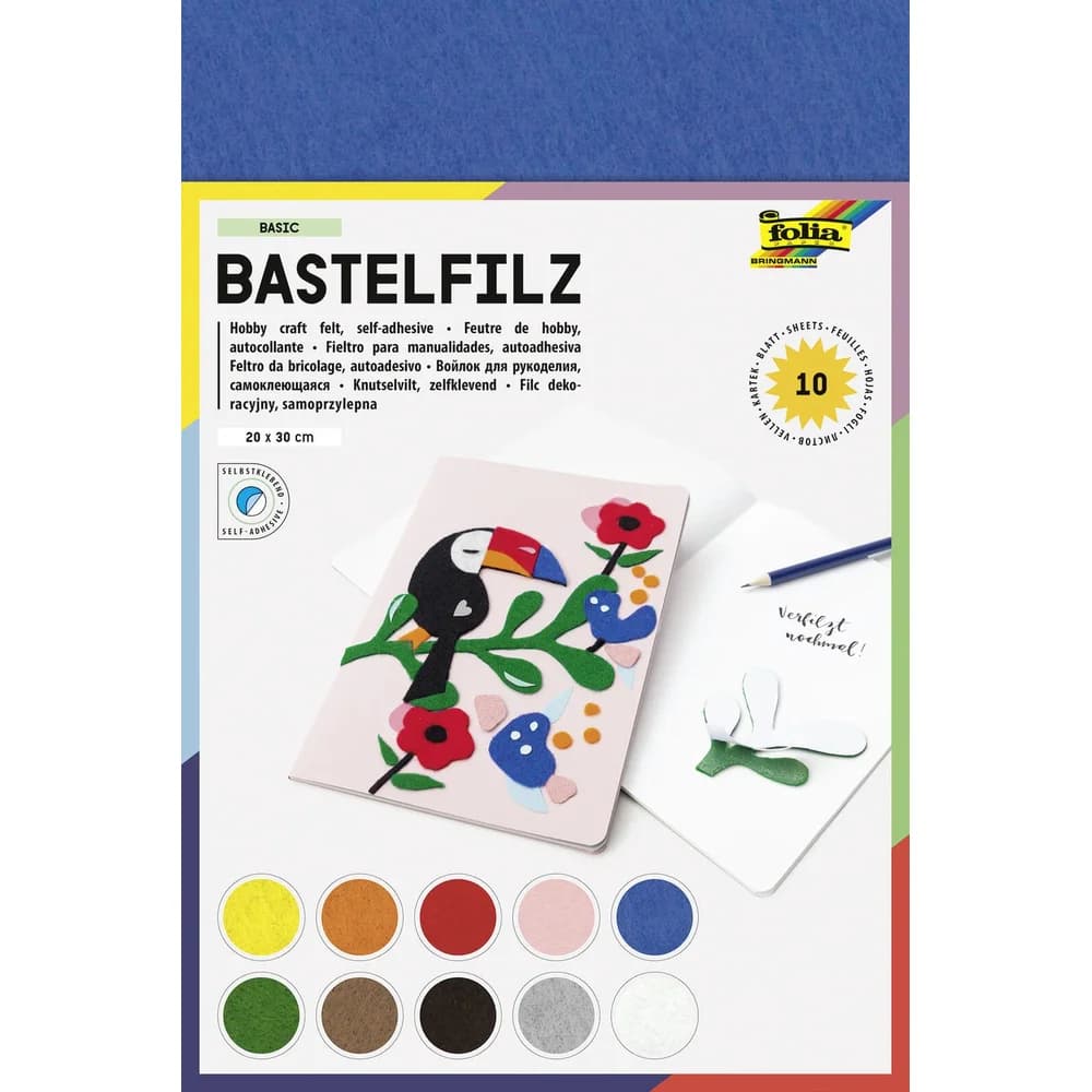 Folia Bastelfilz, 10 Blatt, selbstklebend