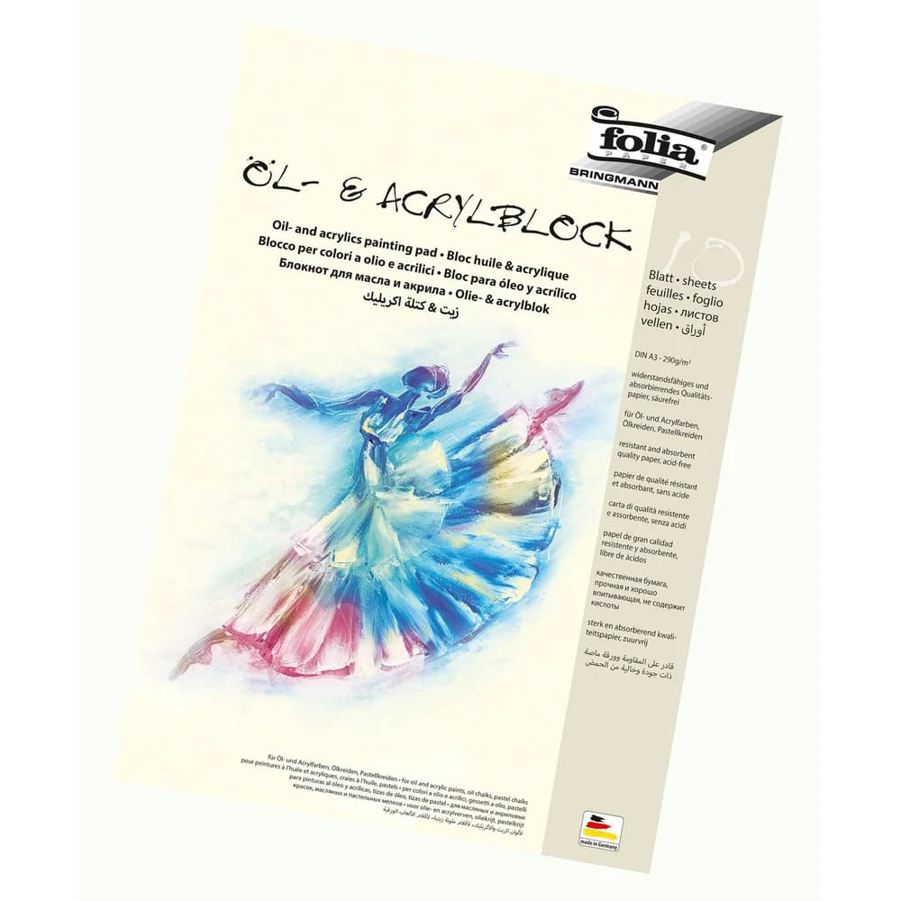 folia für Öl- und Acrylfarben Zeichenblock DIN A3 10 Blatt