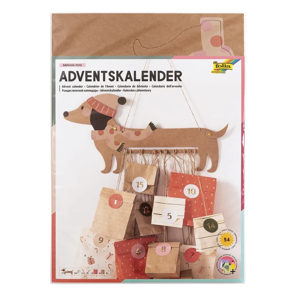 folia Adventskalender-Set Sausage Dog 54-teilig