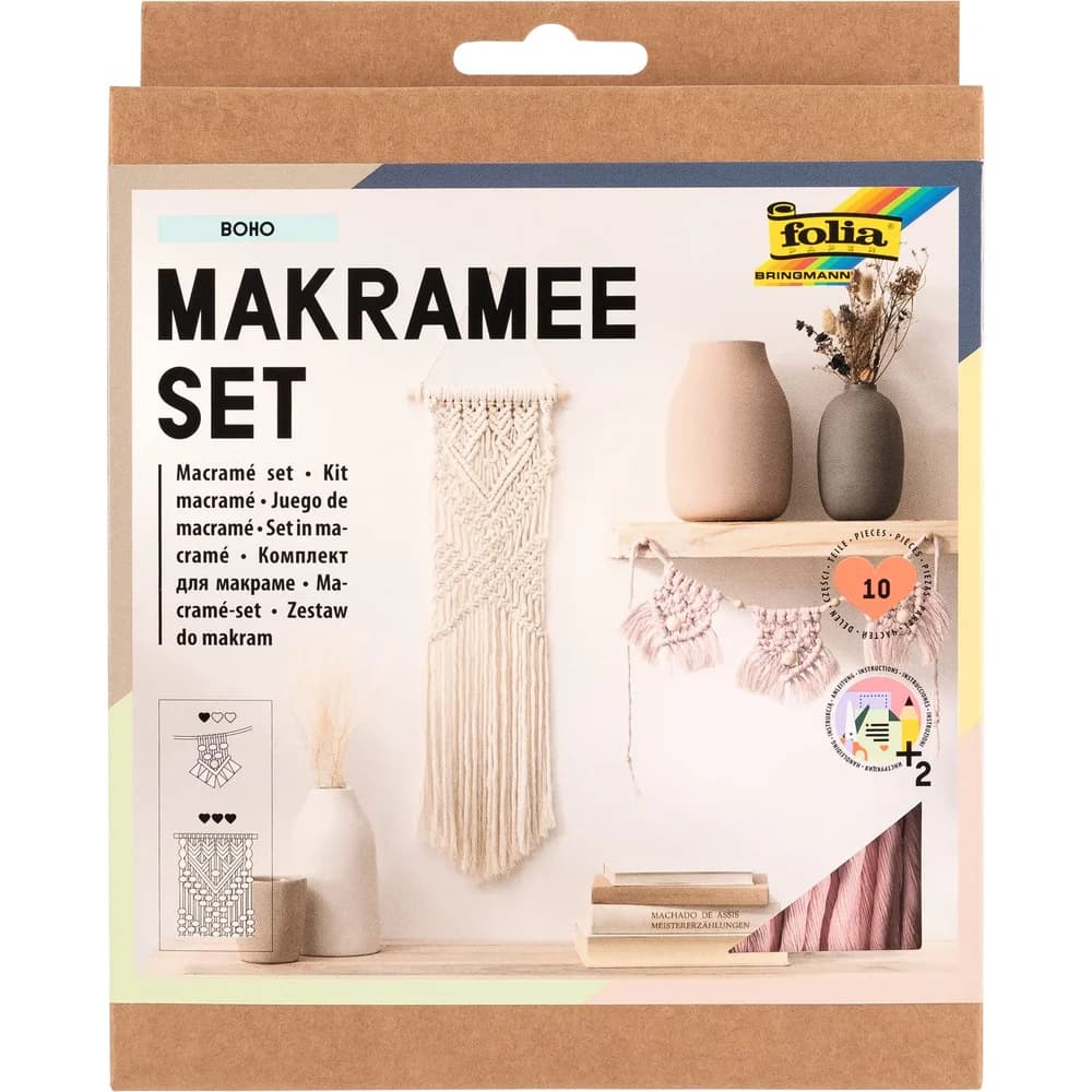 folia Makramee-Set natur, rosé