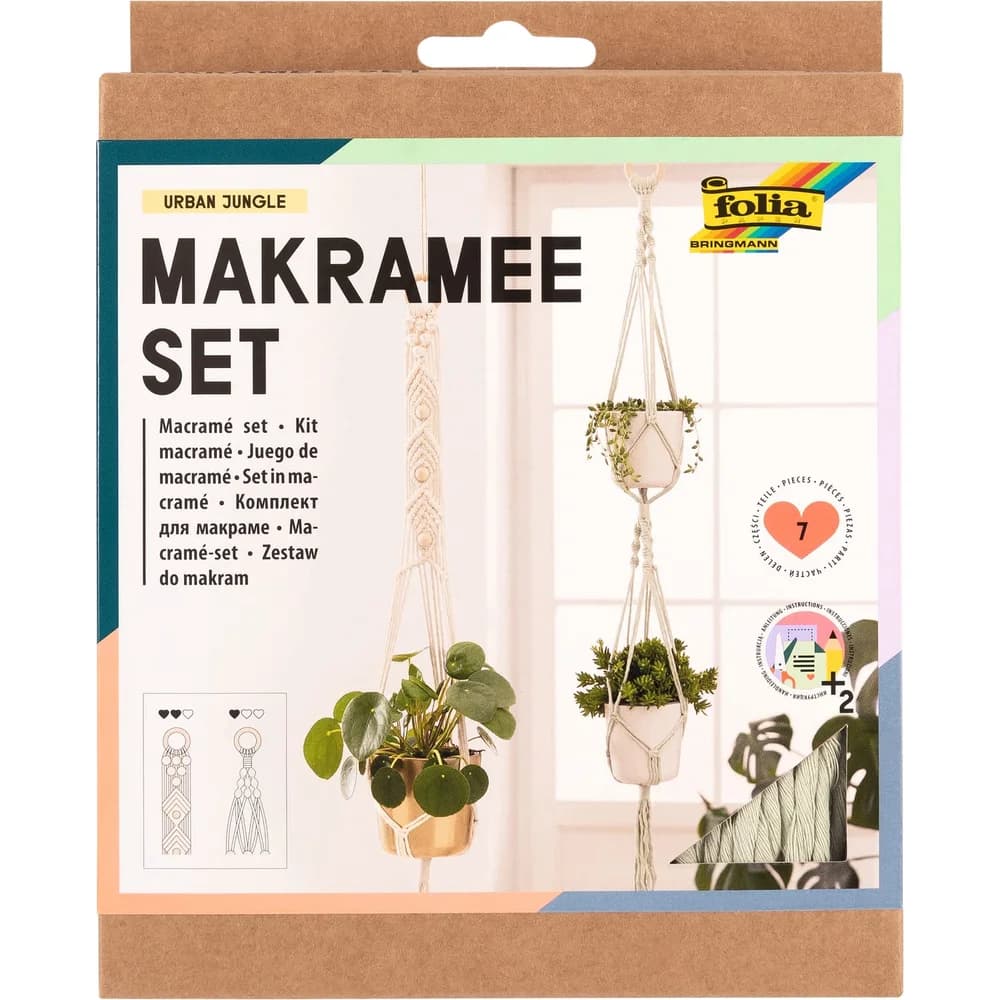 folia Makramee-Set natur, rosé