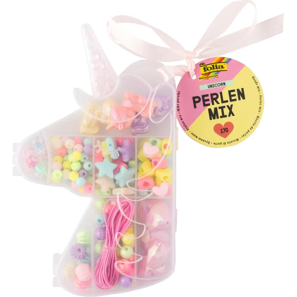 Folia Perlen Mix UNICORN, 170 Teile - Bunt
