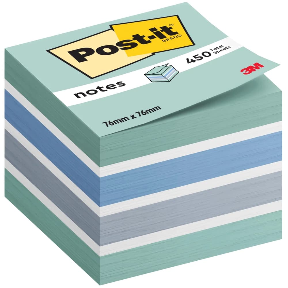 Post-it Haftnotizwürfel 2028B 76x45x76mm 450Blatt pastellblau