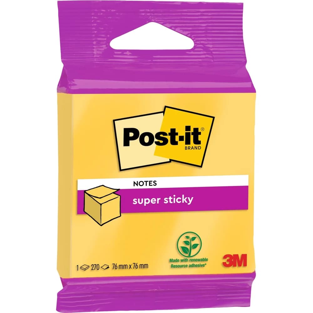Post-it Super Sticky Haftnotizen extrastark 2014-S gelb - 270 Blatt