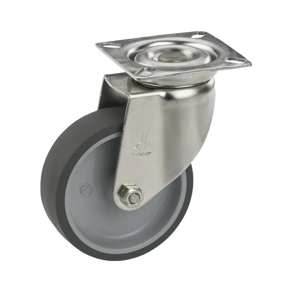 Dörner + Helmer Möbelrolle Lenkrolle mit Platte 50 x 18 mm, Tragkr. 40 kg weiß