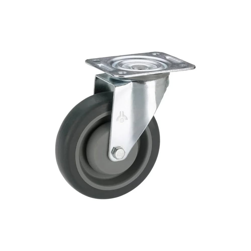 Dörner + Helmer Möbelrolle Lenkrolle mit Platte 100 x 32 mm, Tragkr. 150 kg weiß