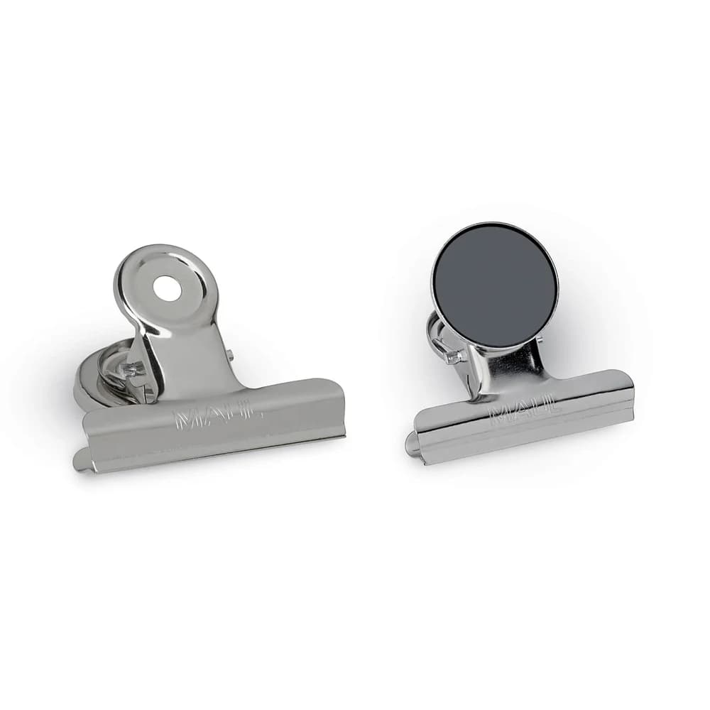 MAUL Büroklammer Briefklemmer 50mm mit Magnet nickel VE=2 Stück