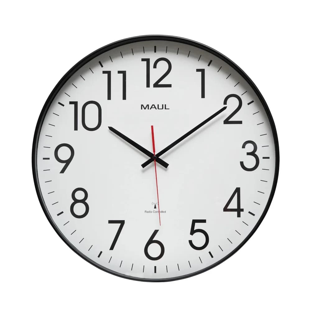 MAUL Uhr Wanduhr Maulclimb 47cm Funkuhr schwarz schwarz