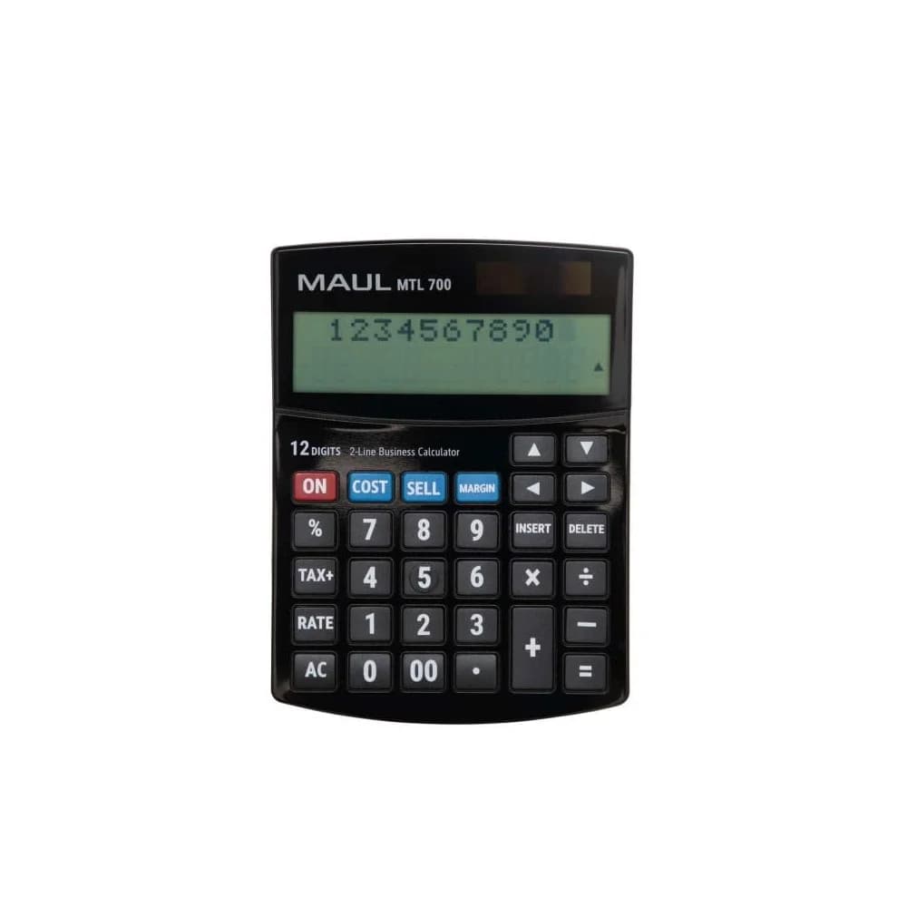 MAUL Tischrechner MTL 700 Solar Batterie 2-zeilig, 12 Ziffern schwarz