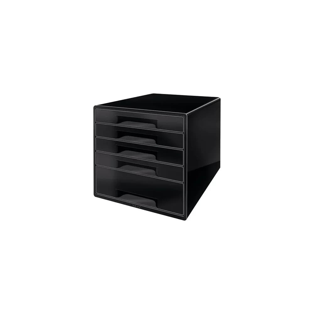 LEITZ Schublade 5253 Schubladenbox CUBE - A4/C4, 5 geschlossene Schubladen, schwarz