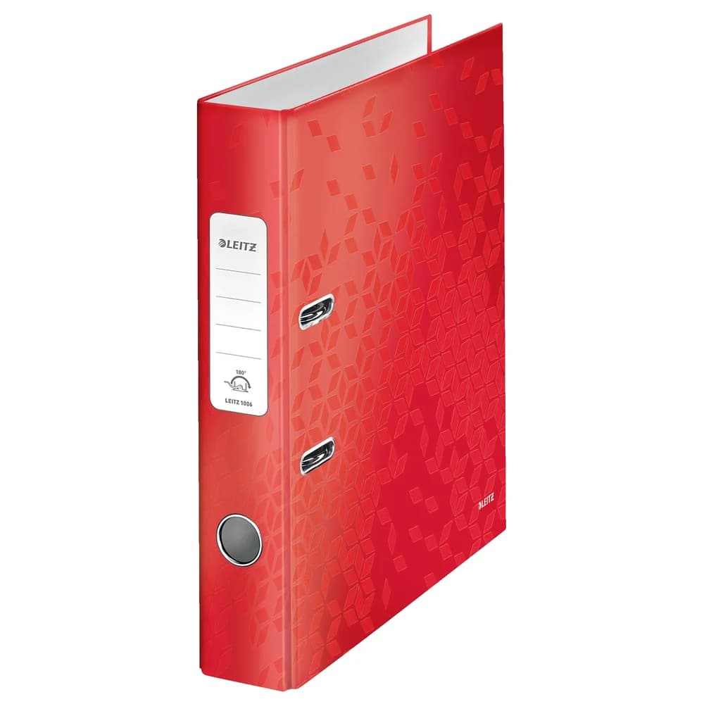 LEITZ Qualitäts-Ordner 180° WOW DIN A4, 5 cm rot