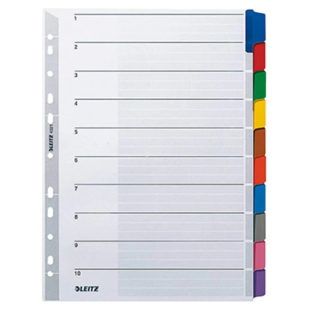 LEITZ Aktenordner Register A4 blanko 10-teilig 160g/qm grau grau