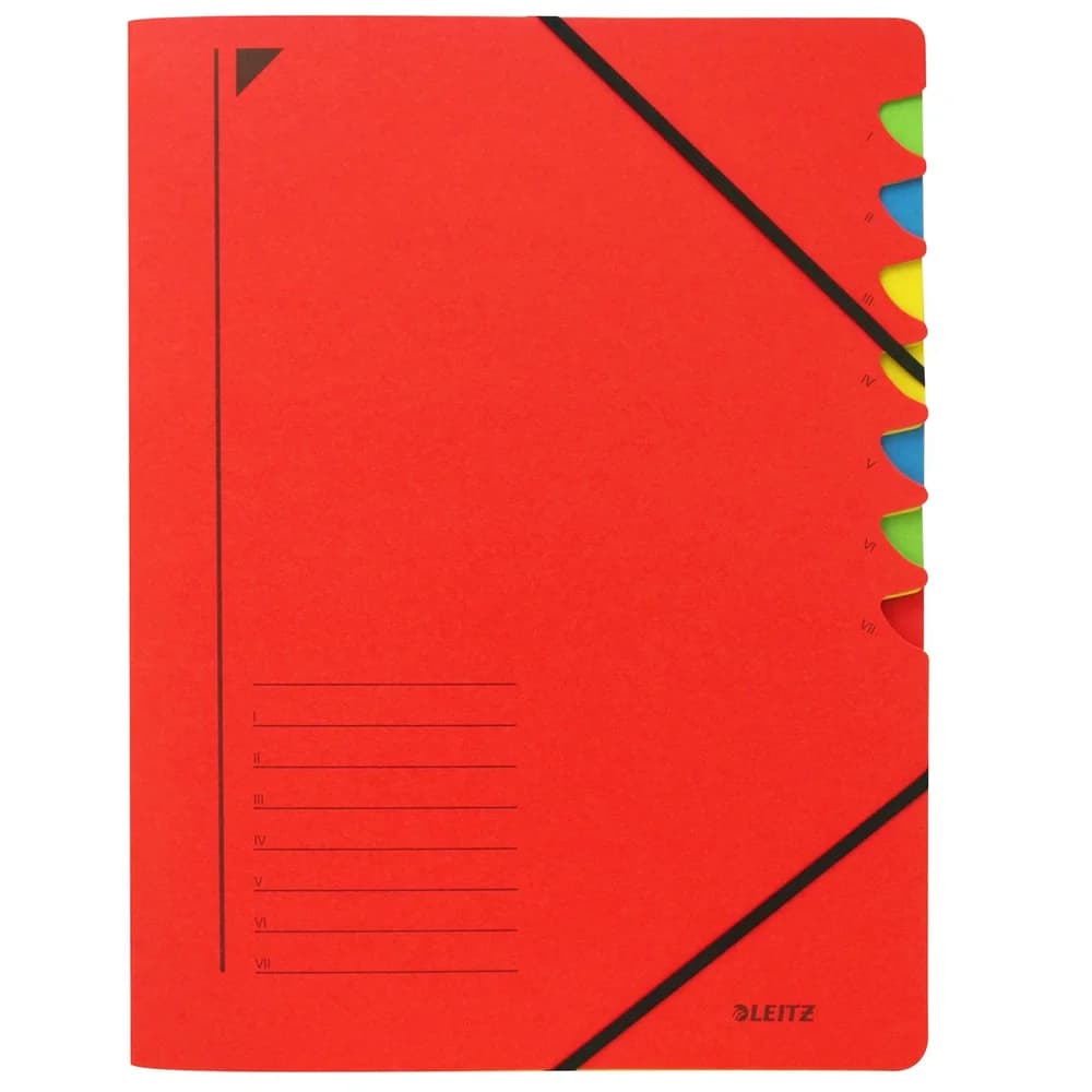 LEITZ 3907 Ordnungsmappe DIN A4 7 -Fach rot